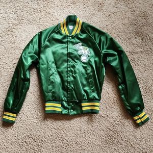 NOS Vintage 90s Oakland A's Chalk Line Satin
